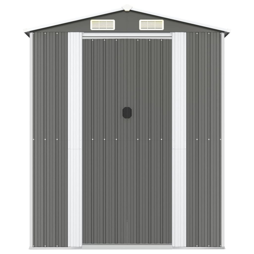Aiakuur, helehall, 192 x 523 x 223 cm, tsingitud teras