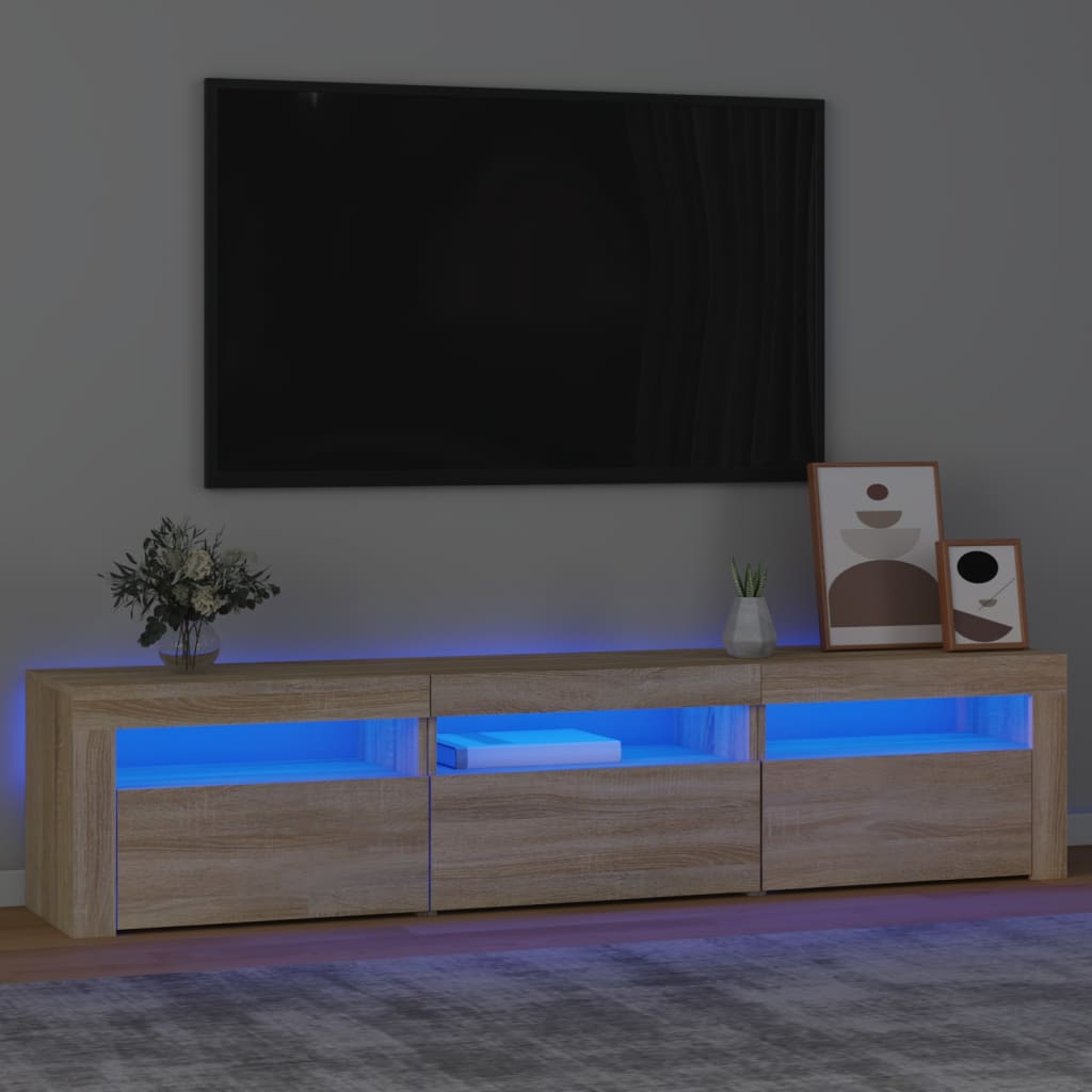 Telerialus LED-tuledega, Sonoma tamm,180x35x40 cm
