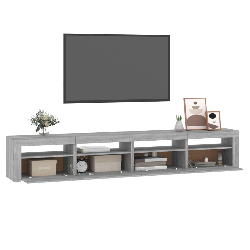 Telerialus LED-tuledega, hall Sonoma tamm, 240x35x40 cm