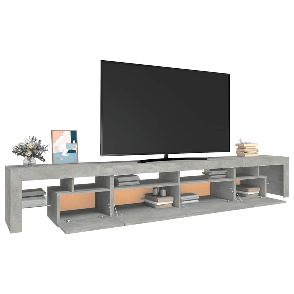 Telerialus LED-tuledega, betoonhall, 260x36,5x40 cm