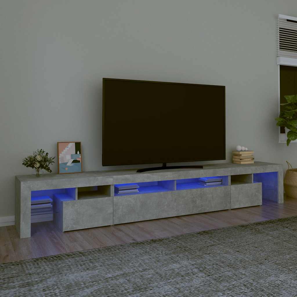 Telerialus LED-tuledega, betoonhall, 260x36,5x40 cm