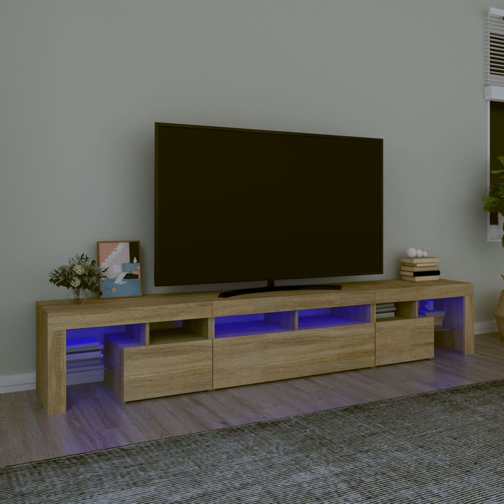 Telerialus LED-tuledega, Sonoma tamm, 230x36,5x40 cm
