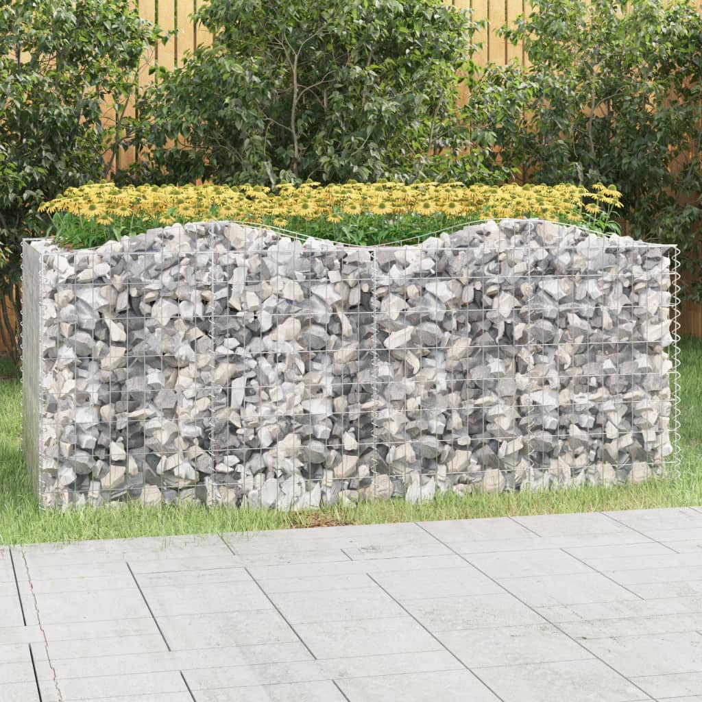 Kaarekujuline gabioon taimelava, 200x100x100 cm, tsingitud raud