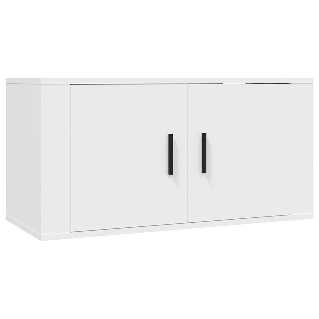Seinale paigaldatav telerikapp, valge, 80 x 34,5 x 40 cm