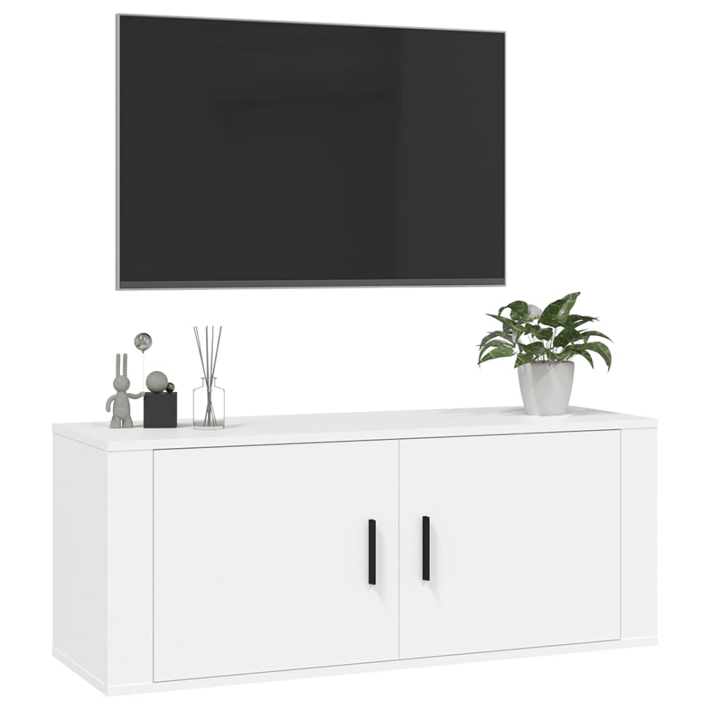 Seinale paigaldatav telerikapp valge 100x34,5x40 cm