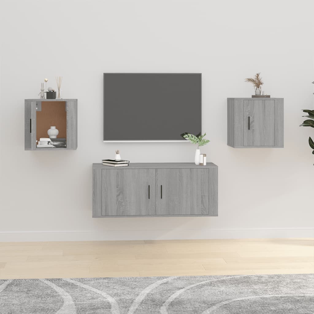 Seina telerikapid, 2 tk, hall Sonoma, 40x34,5x40 cm
