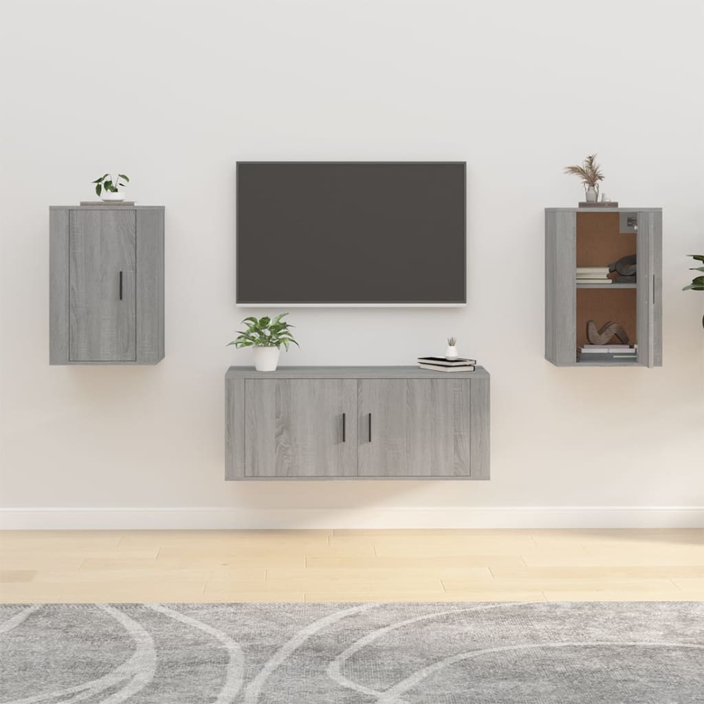 Seina telerikapid, 2 tk, hall Sonoma, 40x34,5x60 cm