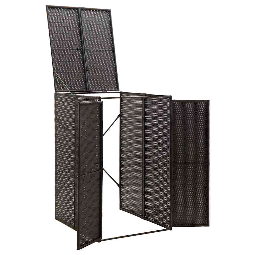 Ühe prügikasti kuur, must, 70 x 80 x 117 cm, polürotang