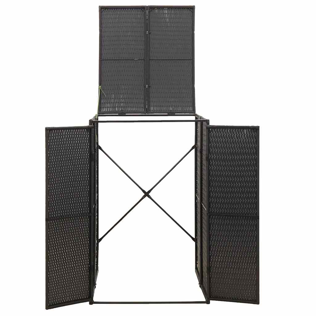 Ühe prügikasti kuur, must, 70 x 80 x 117 cm, polürotang