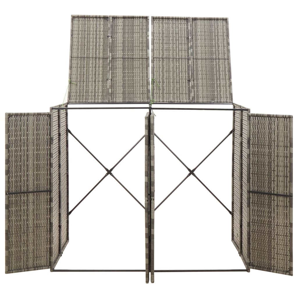 Kahe prügikasti kuur, hall, 140 x 80 x 117 cm, polürotang