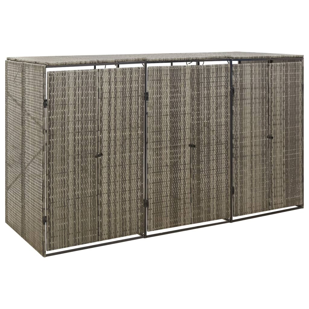 Kolme prügikasti kuur, hall, 207 x 80 x 117 cm, polürotang