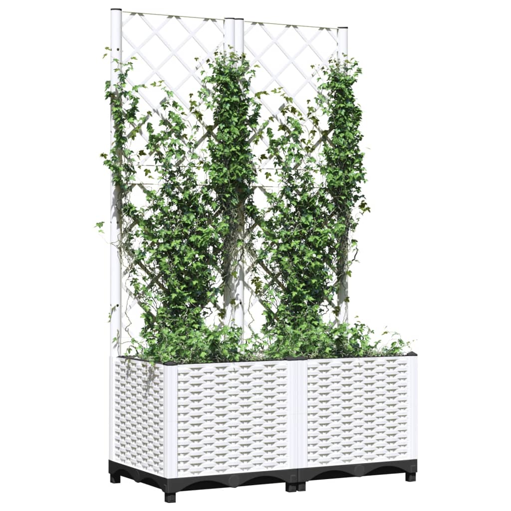 Võrega taimekast, valge, 80 x 40 x 136 cm PP