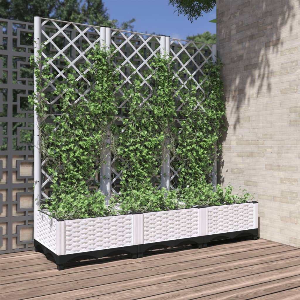 Aia lillepott võrega, valge, 120 x 40 x 121,5 cm, PP