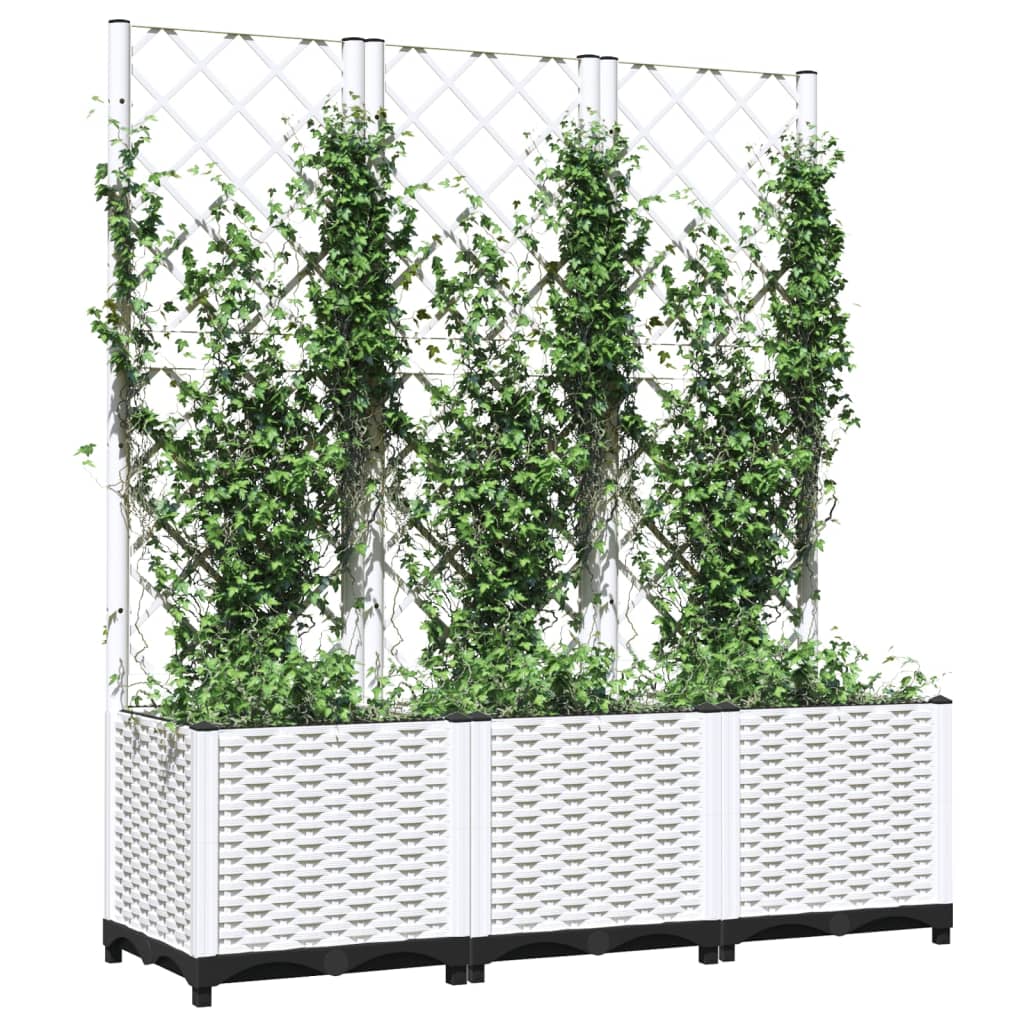 Võrega taimekast, valge, 120 x 40 x 136 cm PP