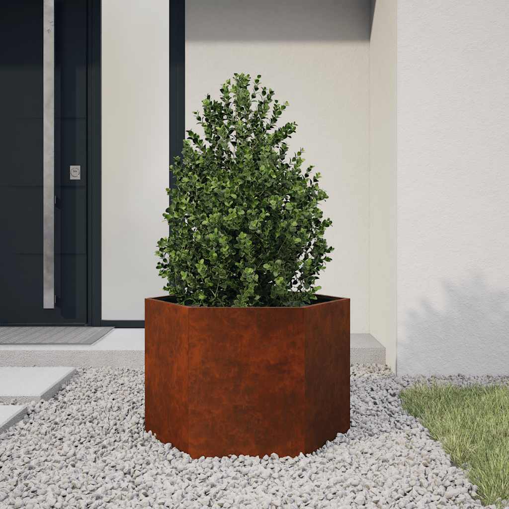 Taimekast, rooste, 60x60x45 cm, Corten teras