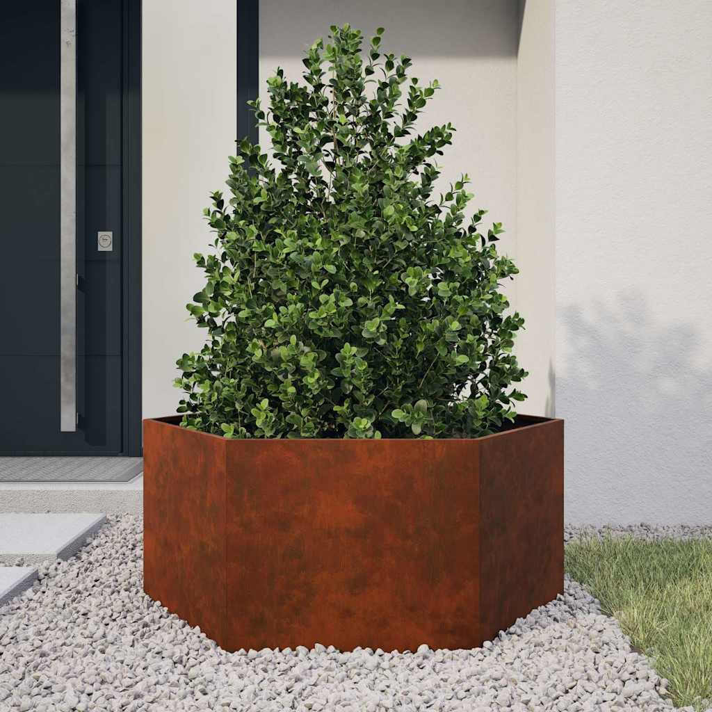 Taimekast, rooste, 90 x 90 x 45 cm, Corten teras