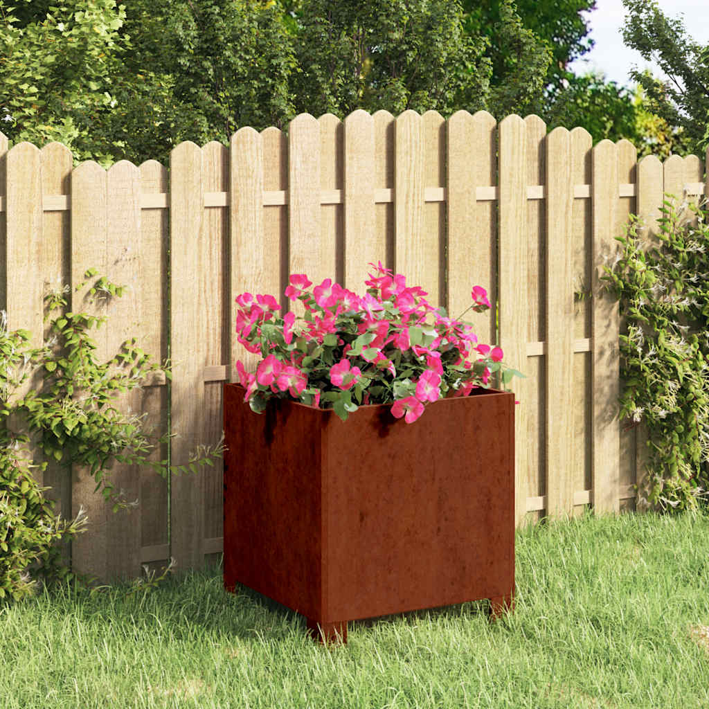Jalgadega taimekast, rooste, 30x30x30 cm, Corten teras