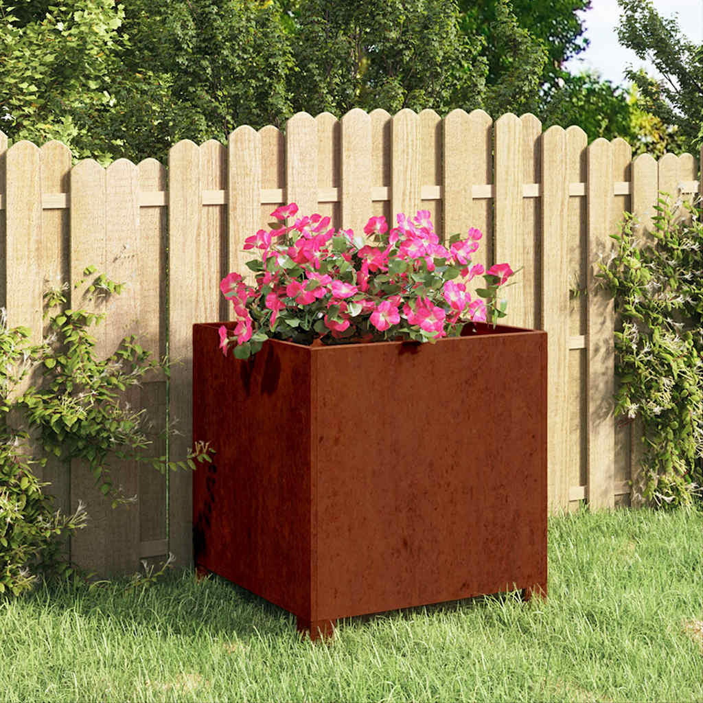 Jalgadega taimekast, rooste, 40 x 40 x 40 cm, Corten teras