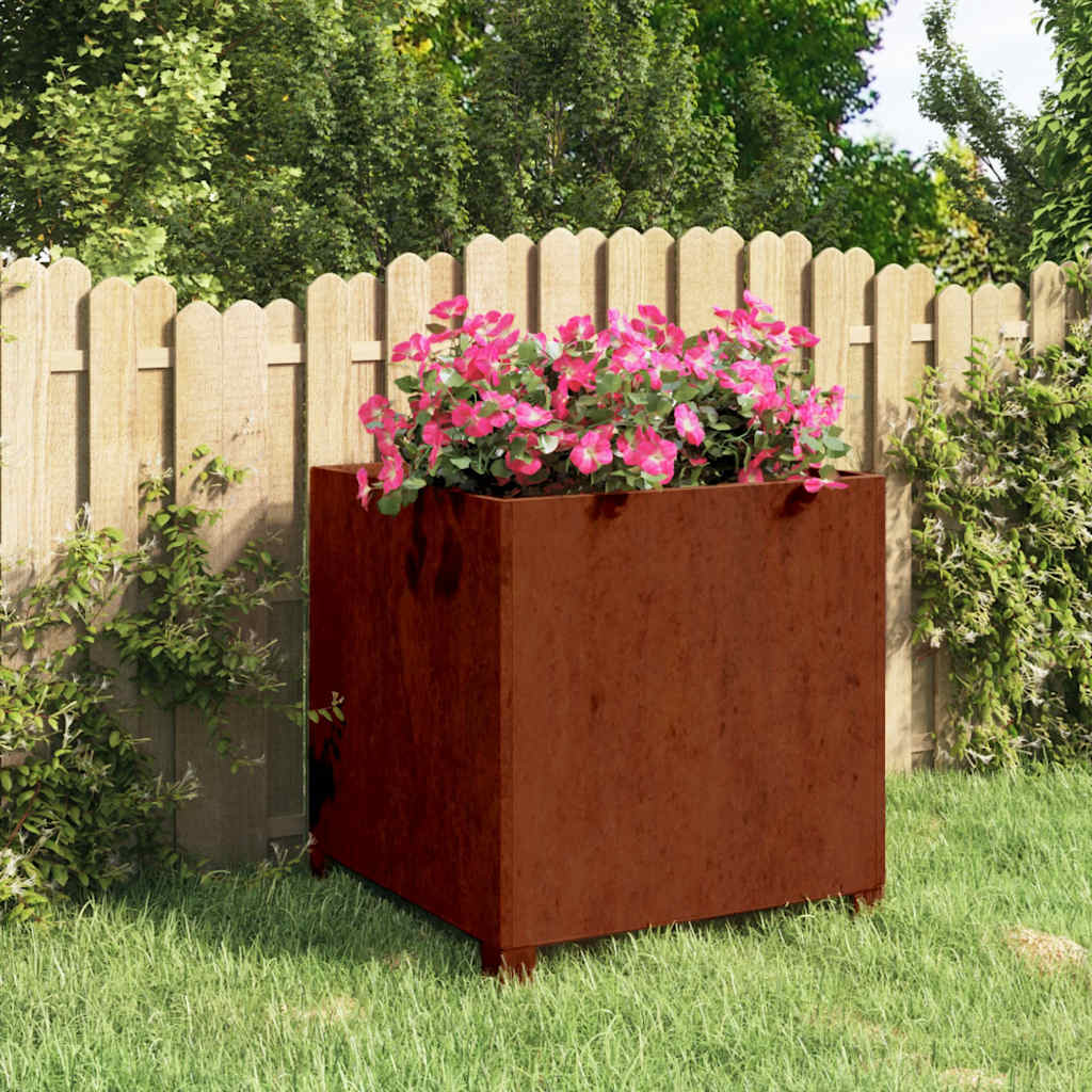 Jalgadega taimekast, rooste, 50x50x50 cm, Corten teras