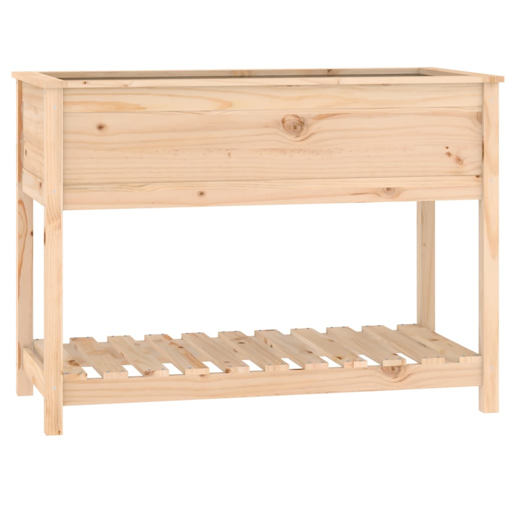 Riiuliga taimekast, hall, 111,5x54x81 cm, männipuit