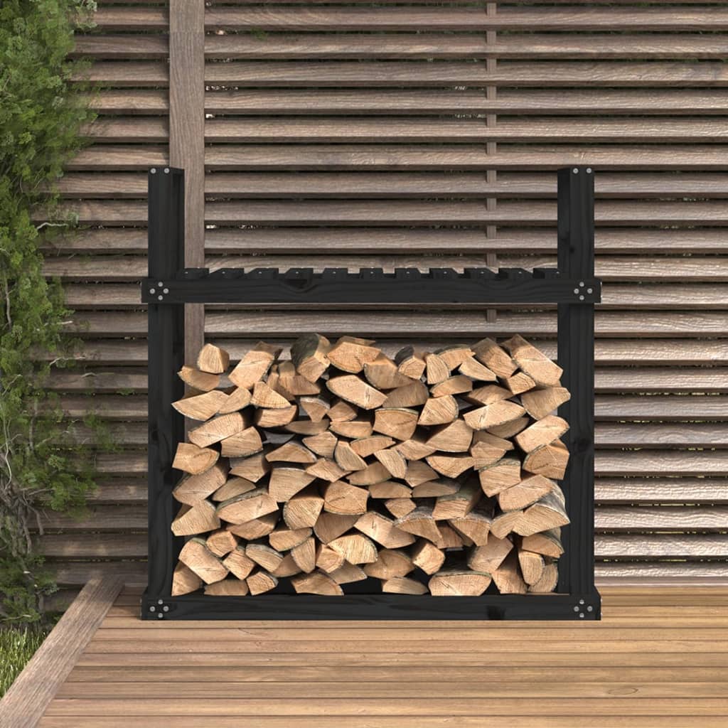 Küttepuude rest, must, 110x35x108,5 cm, männipuit