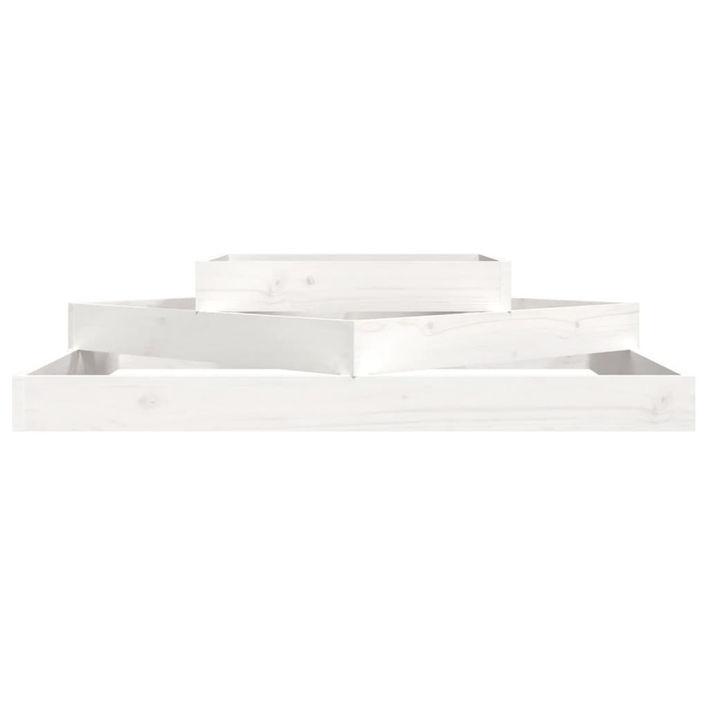 Taimekast, valge, 112 x 112 x 27 cm, männipuit