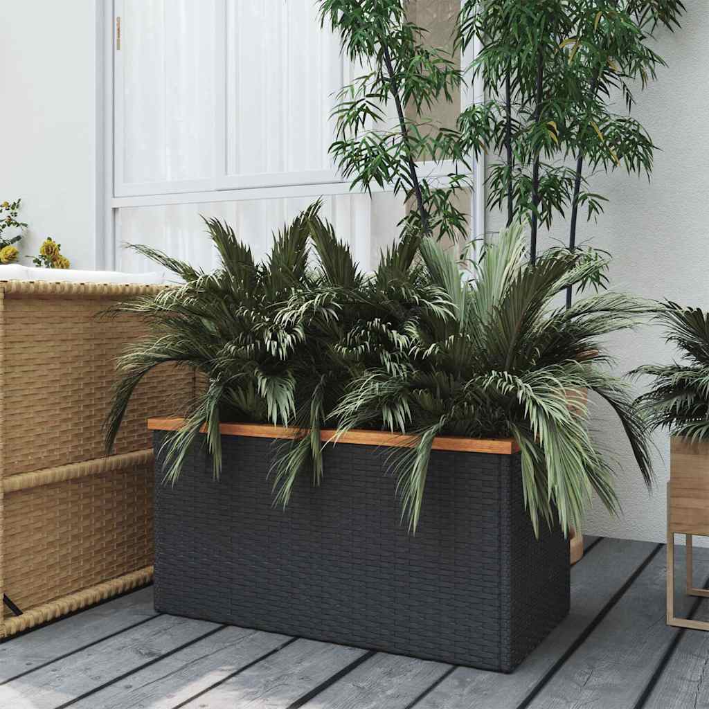 Taimekast, must, 80x40x40 cm, polürotang