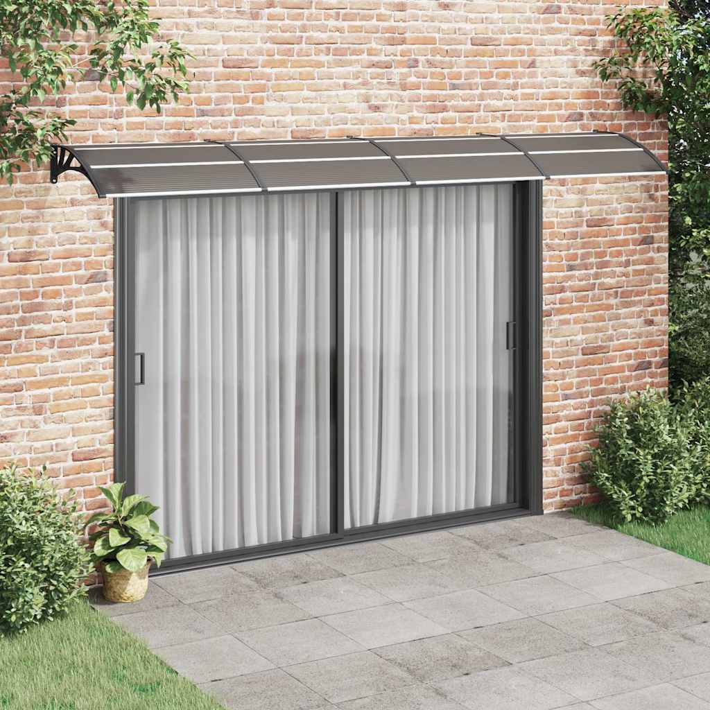 Ukse varikatus must 400 x 100 cm polükarbonaat