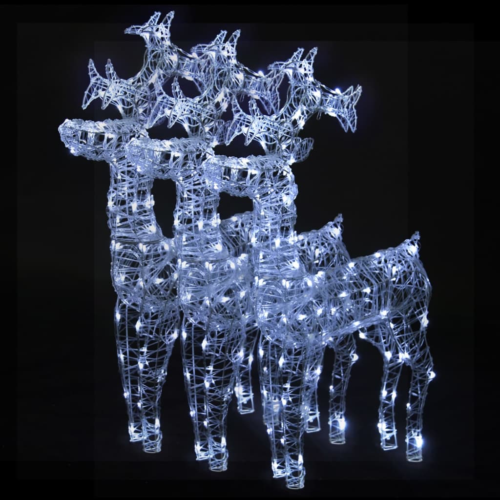 Põhjapõdrad, 3 tk, 60 x 16 x 100 cm akrüül