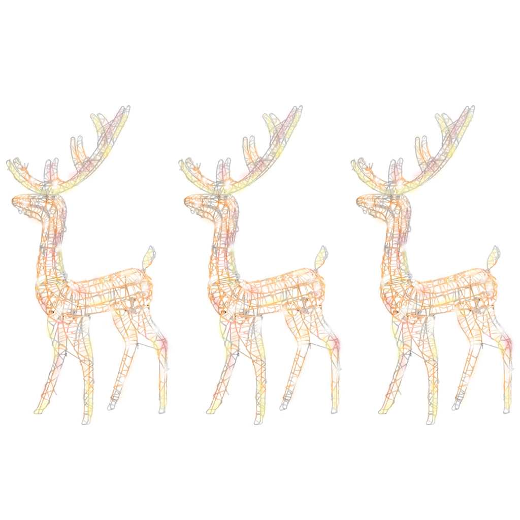 Akrüülist põhjapõdrad, 3 tk, 128 cm, mitmevärviline