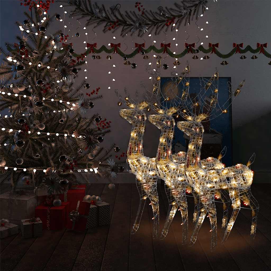 Akrüülist põhjapõdrad, 3 tk, 128 cm, mitmevärviline