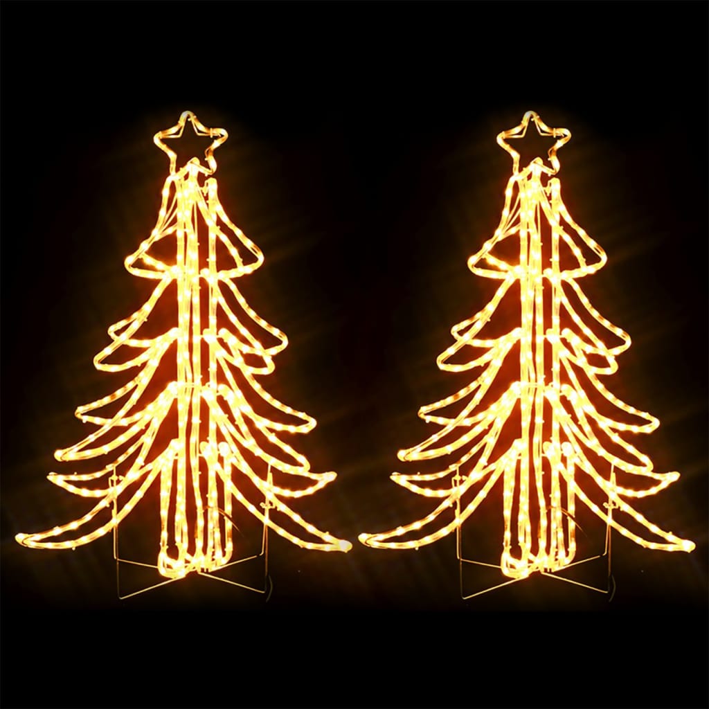 LED kokkupandavad jõulupuu figuurid, 2 tk soe valge 87x87x93 cm