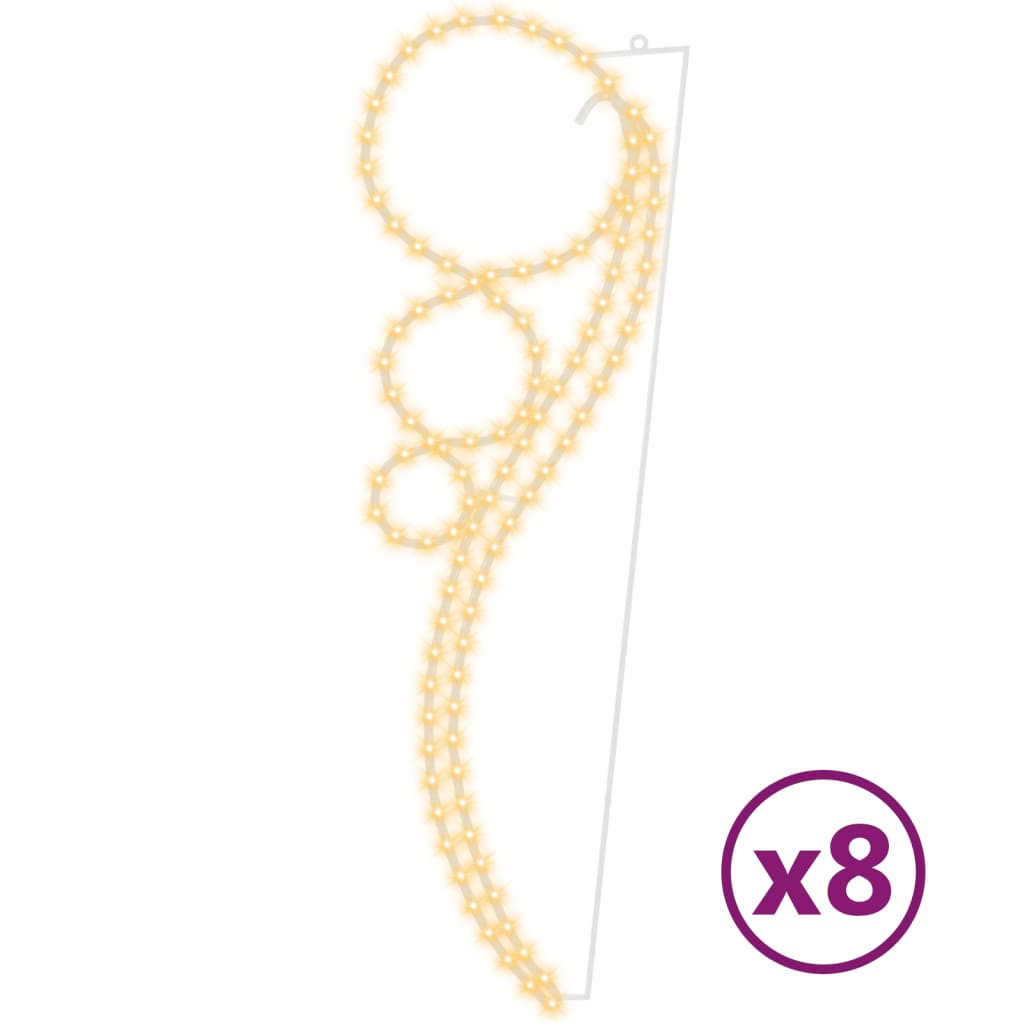 Ringikujuline alguskett, 8 tk, soe valge, 111,5x35x4,5 cm