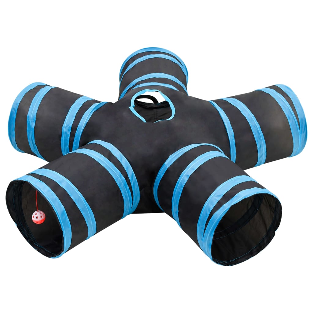 5-suunaline kassitunnel, must ja sinine, 25 cm, polüester