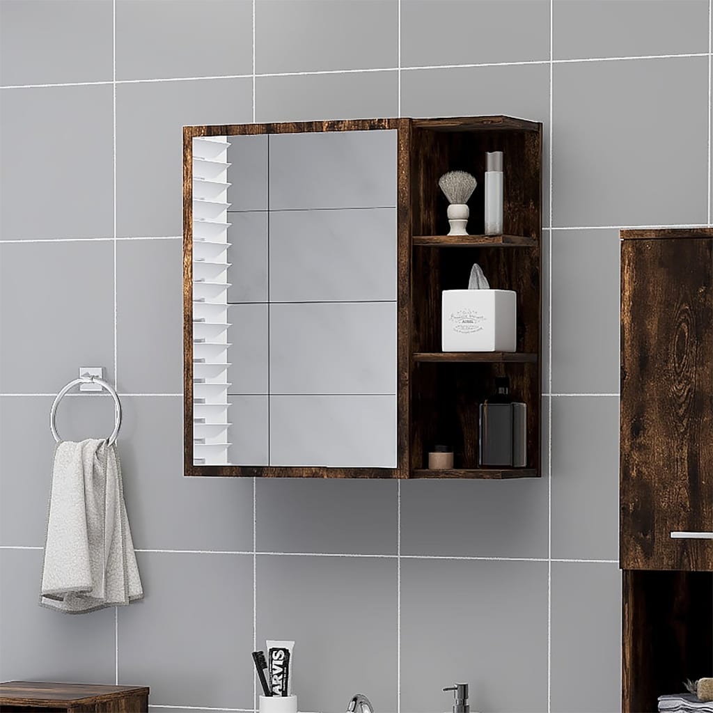 Vannitoa peegelkapp, suitsutamm, 62,5 x 20,5 x 64 cm, tehispuit