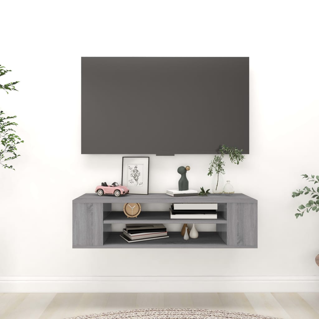 Seina telerikapp, hall Sonoma tamm, 100x30x26,5 cm, tehispuit