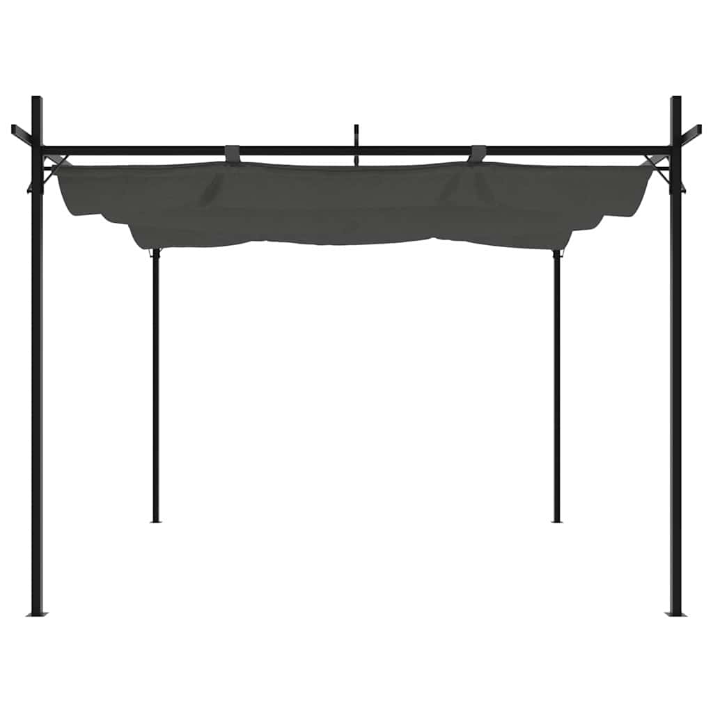 Sissetõmmatava katusega lehtla, antratsiithall, 295x292x230 cm