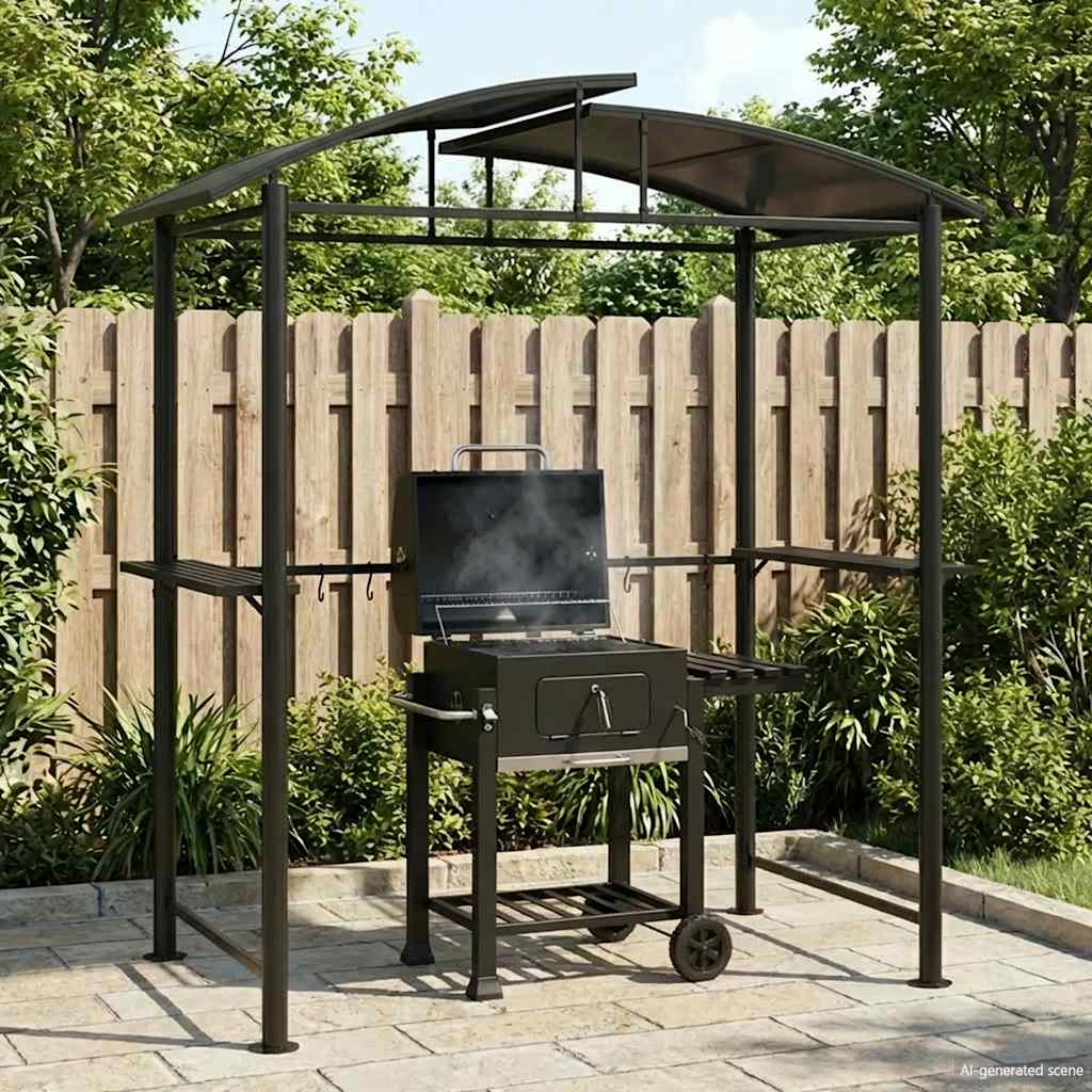 Grilli varikatus koos küljeriiulitega, antratsiithall, teras