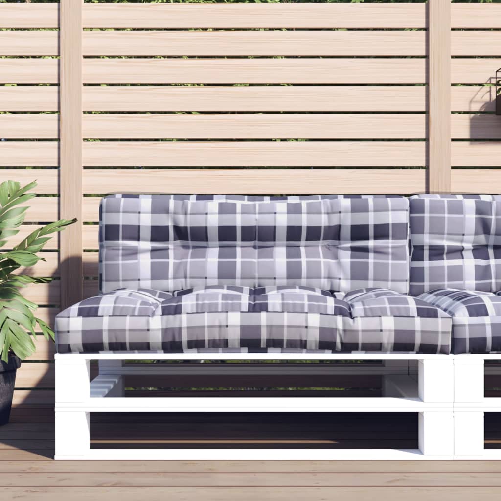 Euroaluse istumispadi, hall, ruuduline, 120x40x12 cm, kangas