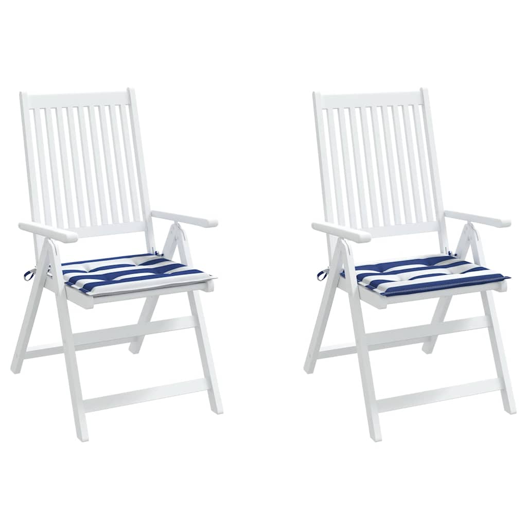 Aiatooli istmepadjad 2 tk, sinise/valge triibuline, 50x50x3 cm