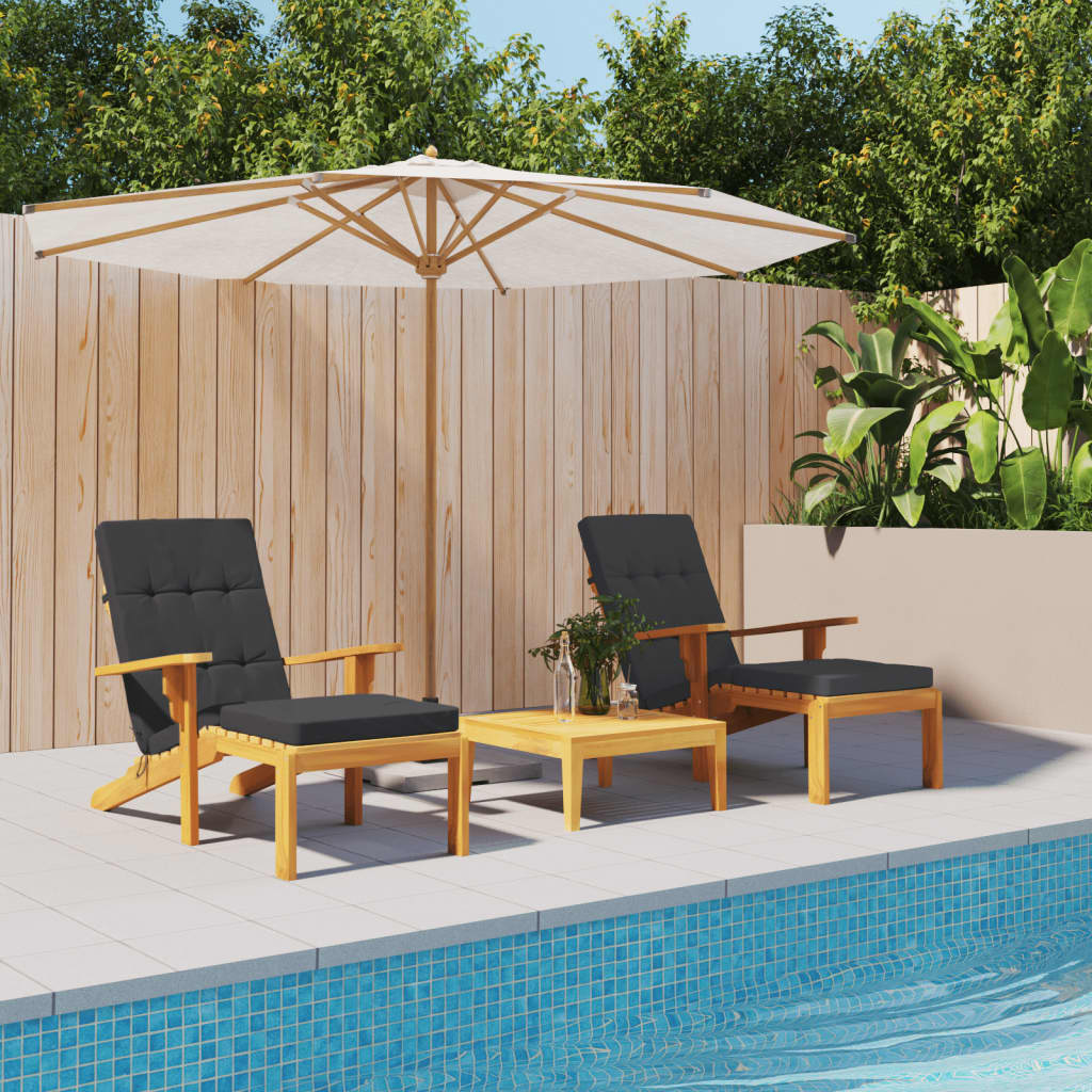 Terrassitooli istmepadjad 2 tk, must, oxford kangas