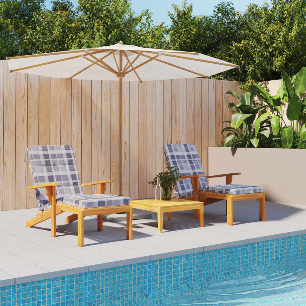 Terrassitooli istmepadjad 2 tk, hall ruudumuster, oxford kangas