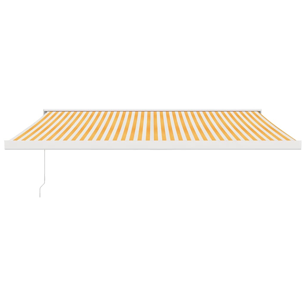 Sissetõmmatav varikatus kollane-valge 4x3 m kangas, alumiinium