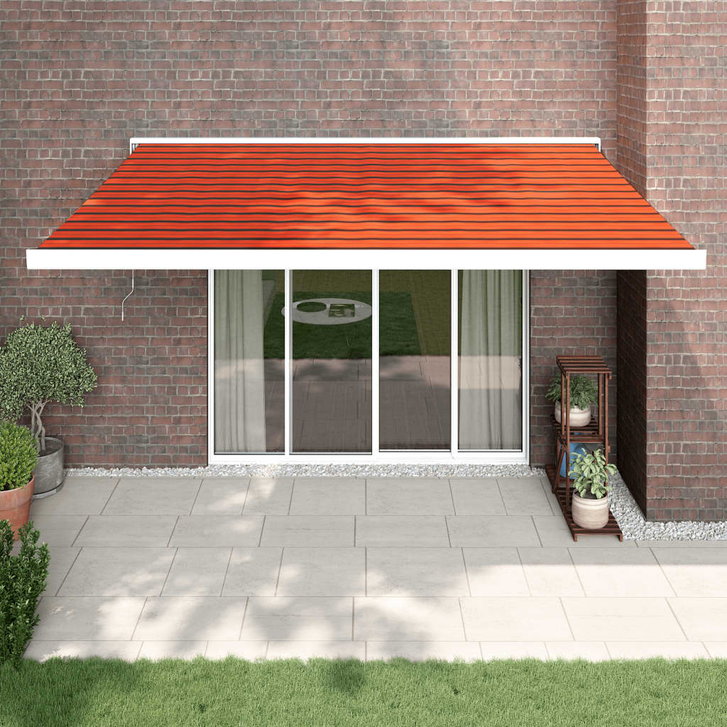 Sissetõmmatav varikatus, oranž-pruun 4,5x3 m, kangas/alumiinium