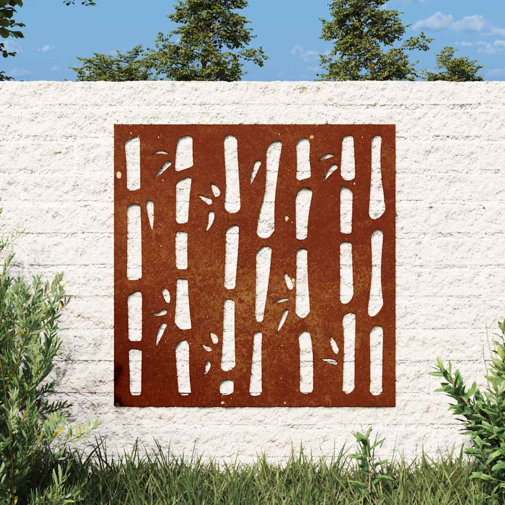 Aia seinakaunistus, 55 x 55 cm, Corteni teras, bambuse disain