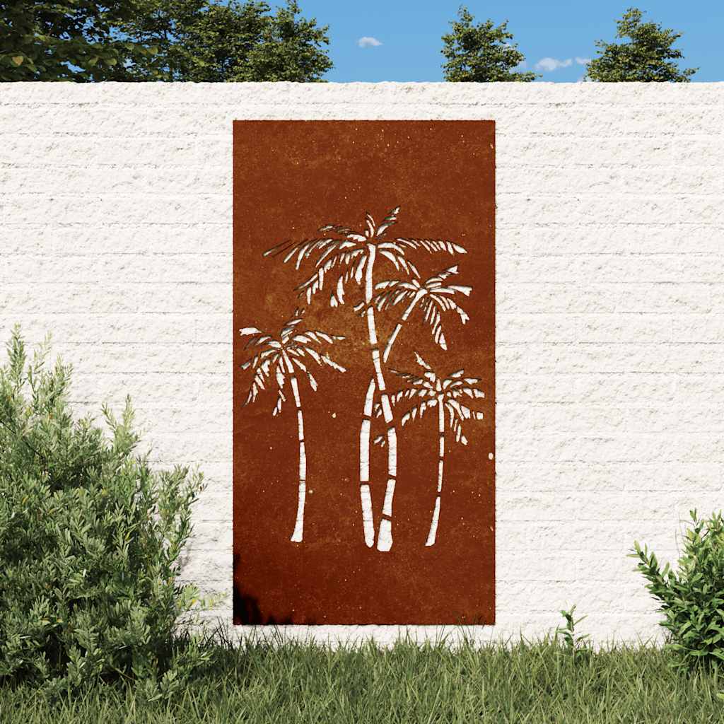 Aia seinakaunistus, 105x55 cm, Corteni teras, palmipuu disain