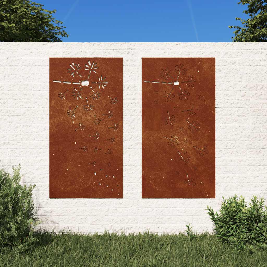 Aia seinakaunistus, 2 osa, 105x55 cm, Corteni teras lilledisain