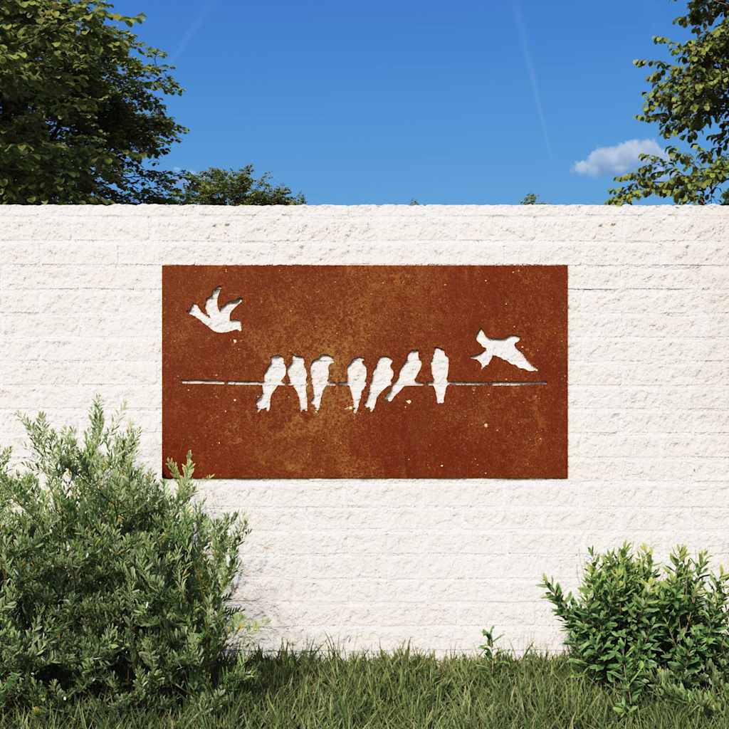 Aia seinakaunistus, 105x55 cm, Corteni teras, linnudisain