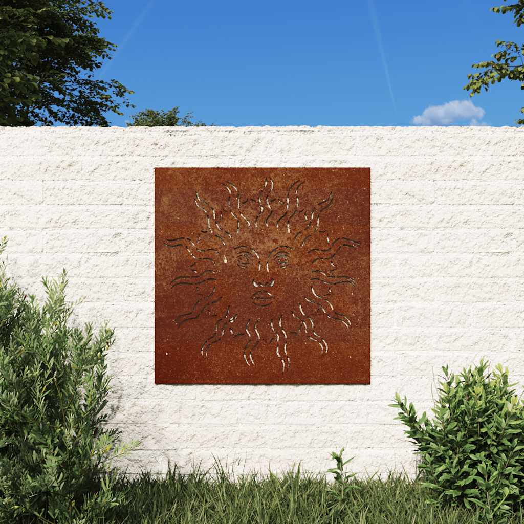 Aia seinakaunistus, 55 x 55 cm, Corteni teras, päikese disain