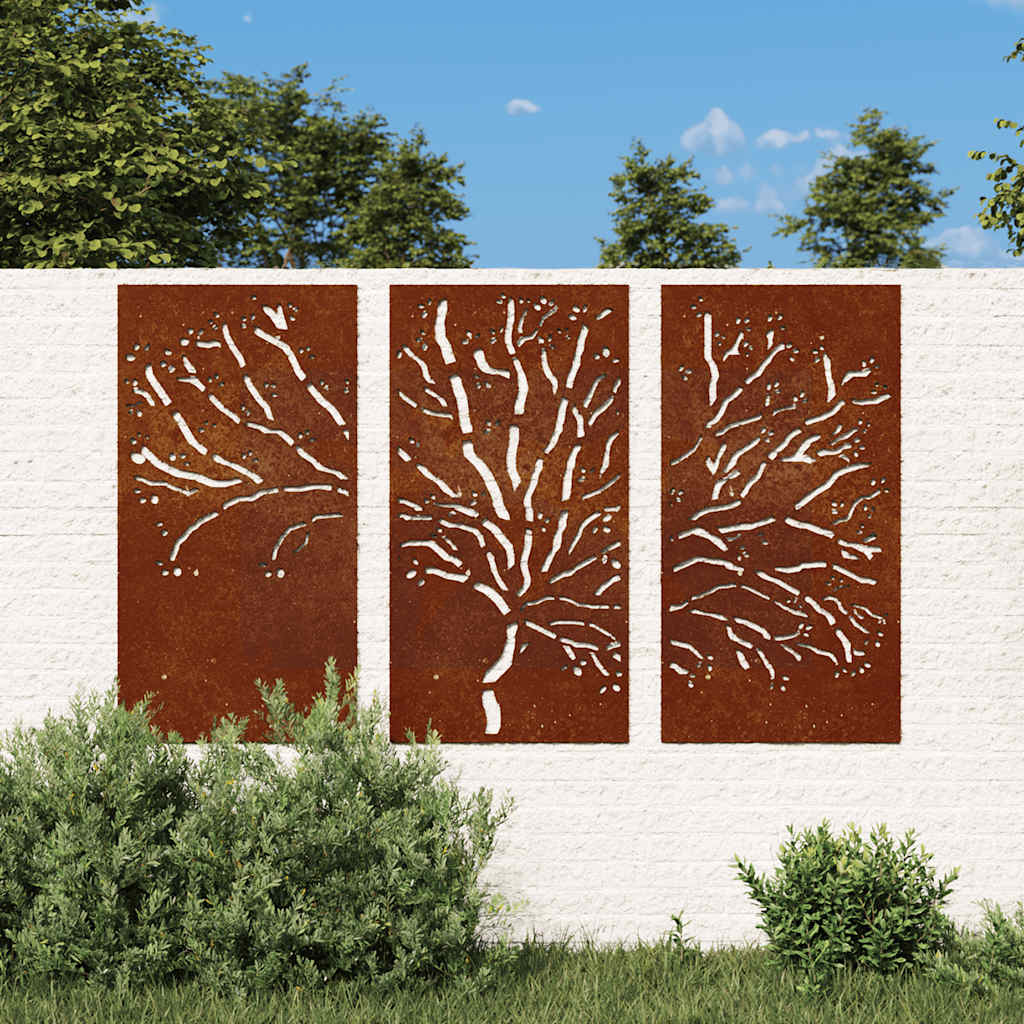 Aia seinakaunistus, 3 osa, 105x55 cm, Corteni teras, puu disain